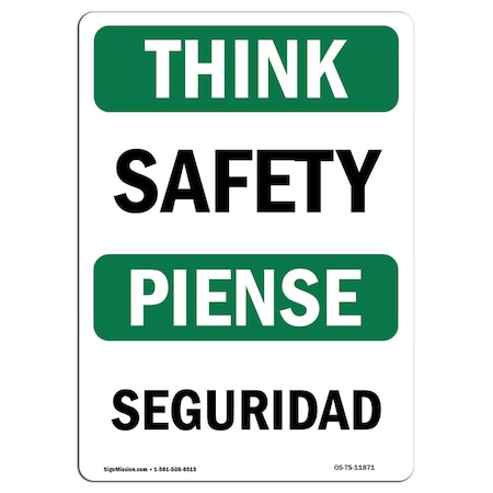 OSHA THINK Sign, Safety, 10in X 7in Decal